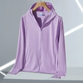 Veste de protection solaire UPF50+ en soie glacée violet clair avec maille respirante - M / Violet