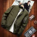 Men's army green bomber jacket with black ribbed cuffs and utility arm pocket - 6XL / Green