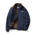 Giacca da lavoro uomo blu navy foderata in pile con stampa ARMY sul petto - M / Blu