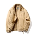 Giacca militare uomo color kaki con fodera in sherpa e stampa ARMY, tessuto canvas - M / Cachi Chiaro