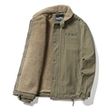 Olive green military flight jacket with warm fleece lining and A.R.M.Y. chest embroidery - 3XL / Bean Green