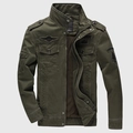 Classic olive green military bomber jacket with vintage patches and cargo pockets for men - 3XL / Army Green