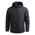 Veste coupe-vent noire pour homme, imperméable avec capuche pour sports de plein air - M / Noir
