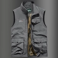 Chaleco para exteriores gris oscuro con múltiples bolsillos y diseño de malla - 3XL / Gris