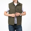 Gilet de plein air pour hommes vert armée à séchage rapide avec poches zippées multiples - M / Vert Armée