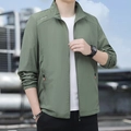 Men's lightweight army green sun protection jacket with breathable ice silk fabric - M / Army Green (Solid)