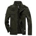 Military style army green jacket with shoulder epaulets and airborne embroidery - 6XL / Army Green