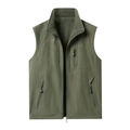 Gilet réversible homme vert armée en polaire avec poches zippées et col montant décontracté - 6XL / Vert Militaire