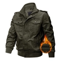 Giacca militare uomo verde esercito con fodera in pile e design cargo multitasche - 3XL / Verde Militare Foderato in Pile