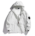 Coupe-vent blanc pour homme avec motif monogramme et capuche amovible tendance - S / Blanc