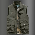 Army green multi-pocket outdoor tactical fishing vest with breathable mesh lining - 3XL / Army Green