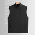 Gilet noir minimaliste pour homme avec col montant et poches zippées fonctionnelles - 7XL / Noir