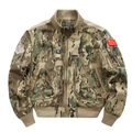 Chaqueta bomber táctica de camuflaje con cuello alto y parches militares de velcro - S / Camouflage