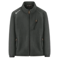 Men's dark grey polar fleece jacket with stand collar and zipper pockets by Free Spirit - M / Dark Gray