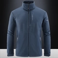 Dunkelblaue Fleecejacke für Herren, Outdoor-Sportstil mit Reißverschluss und Stickerei - M / Marineblau