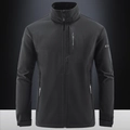Herren Fleecejacke in Schwarz mit Stehkragen und Reißverschlusstasche an der Brust - M / Schwarz