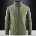 Armeegrüne Herren Softshell-Fleecejacke mit Reißverschluss und praktischen Taschen - M / Armeegrün