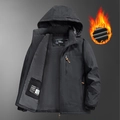Men's waterproof windbreaker jacket with fleece lining for winter outdoor activities - M / Dark Gray