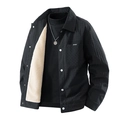 Herren Steppjacke in Schwarz mit warmem Fleece-Futter und klassischem Umlegekragen - M / Schwarz