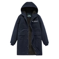 Parka invernale blu navy N1 con cappuccio, fodera in pile e stampa scritta A.R.M.Y. - M / Blu scuro