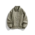 Men's olive green windproof jacket with snow velvet texture and sleek workwear design - M / Bean Green