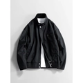 Men's black chenille casual pilot jacket with windproof fabric and textured finish - M / Amber Black