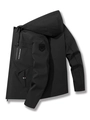 Men's black hooded cargo jacket with Sportmens embroidery and F&S sleeve badge - L / Black