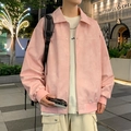 Stylische Herrenjacke in Rosa mit Stehkragen und lässigem Outdoor-Streetwear-Design - S / Rosa