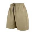 Men's khaki quick-dry sports shorts with elastic drawstring waist and side pockets - S / Khaki