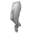 Men's dark gray fleece sweatpants with white drawstring and whatever print detail - S / Light Gray