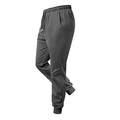 Men's dark grey fleece joggers with elastic drawstring waist and white whatever print - S / Dark Gray
