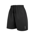 Black quick-dry men's athletic shorts with drawstring waist and orange accent stitching - S / Black