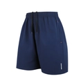 Men's navy blue quick-dry sports shorts with adjustable drawstring and orange accents - S / Navy Blue