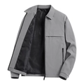 Men's business casual padded jacket in grey with lapel collar and zip pockets - B2373 [spring/autumn Light Style] Gray / M 90-105 Catties