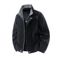 Chaqueta bomber vintage negra para hombre con forro de cuello a cuadros blanco y negro - M / Negro