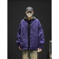 Chaqueta de béisbol morada para hombre con sudadera negra integrada estilo urbano chic - M / Púrpura Tranquilo