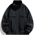 Chaqueta outdoor vintage negra con cuello alto y detalles de paneles funcionales - M / Negro