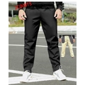 Pantalones jogger térmicos para hombre en color negro con forro polar y cordón - XS / Negro