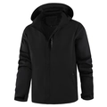 Veste coupe-vent noire à capuche avec détail EXPLORE et poignets réglables en velcro - M / Noir