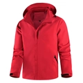 Veste outdoor rouge imperméable avec capuche réglable et doublure en maille noire - M / Rouge
