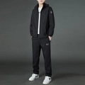 Conjunto deportivo negro para hombre con chaqueta con capucha y pantalones a juego - M / Negro