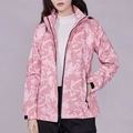 Pink digital camo waterproof outdoor jacket for women with hooded windproof design - M / Women's Pink