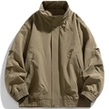 Stilvolle Herren Bomberjacke in Khaki mit Stehkragen und elastischen Bündchen - M / Hellgrün
