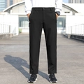Pantalones deportivos negros elásticos para hombre, corte slim, tejido transpirable informal - L / Negro