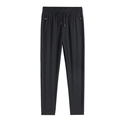 Pantaloni sportivi neri in seta di ghiaccio da uomo con coulisse e tasche con cerniera - M / Stile con Coulisse / Nero