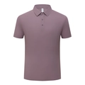 Men's ice silk seamless polo shirt in grey purple featuring moisture wicking fabric - S / Dusty Pink