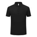 Classic black ice silk seamless Polo shirt with breathable pique fabric for men - M / Tops / Obsidian Black