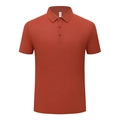 Men's quick-dry ice silk polo shirt in vibrant orange red breathable mesh fabric - M / Tops / Brick Red