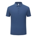 Polo de seda de hielo azul sin costuras para hombre con tejido transpirable y tapeta de tres botones - M / Tops / Azul Niebla
