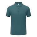 Men's breathable ice silk polo shirt in dark green featuring seamless knit fabric - M / Tops / Sea Green